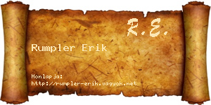 Rumpler Erik névjegykártya